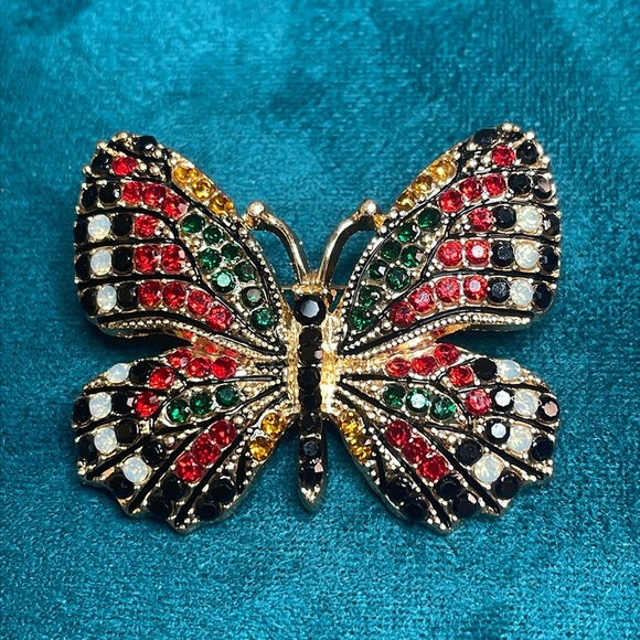Jewelry - Red and Black Butterfly Brooch